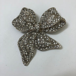 Rhinestone Bow Brooch